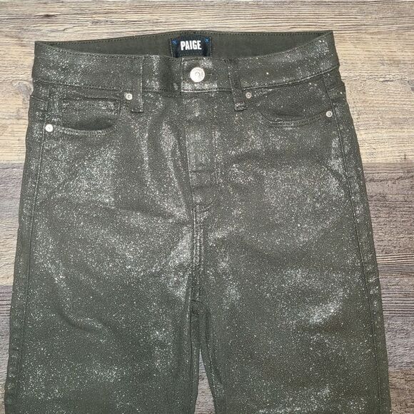 Paige Cropped Claudine Glitter Sparkle Jeans - Picture 5 of 10